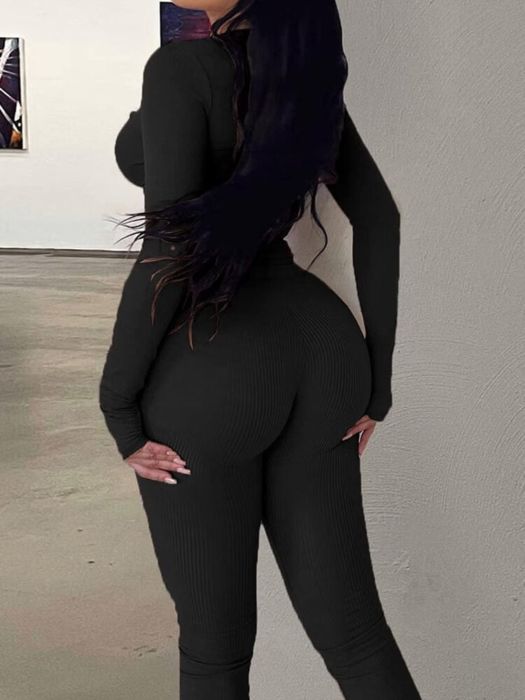 Long Sleeve Drawstring Crop Top Flare Long Pants Set