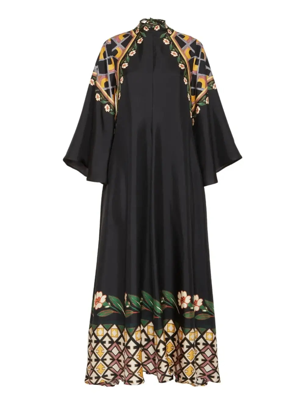 Elegant Flower Bud Print Style V-neck Loose Dress