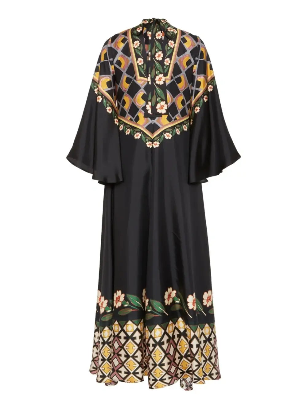 Elegant Flower Bud Print Style V-neck Loose Dress