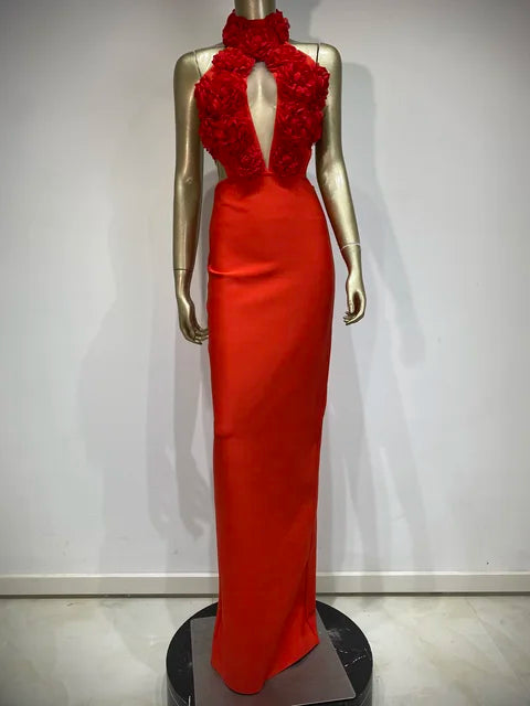 Keyhole Backless Maxi Bodycon Dress - Elegant Summer Party Outfit