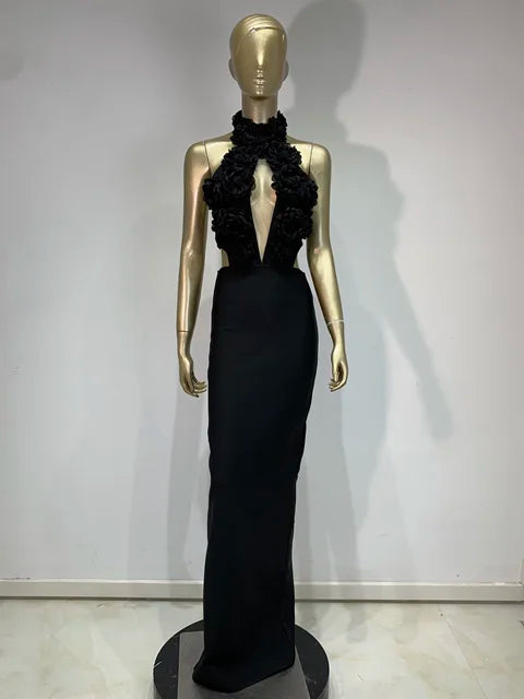 Keyhole Backless Maxi Bodycon Dress - Elegant Summer Party Outfit