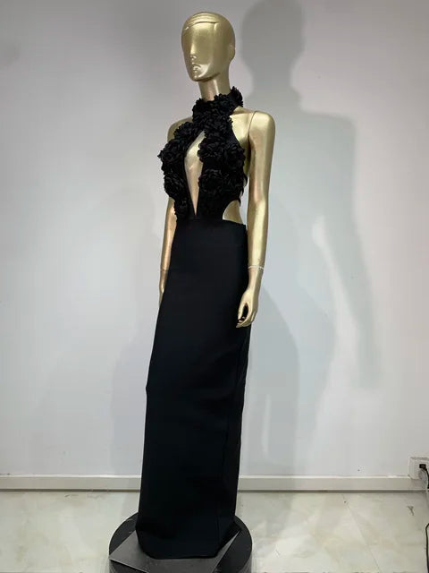 Keyhole Backless Maxi Bodycon Dress - Elegant Summer Party Outfit