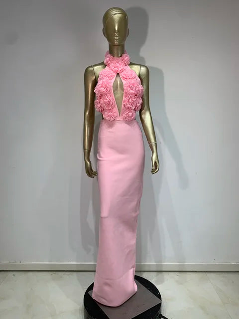 Keyhole Backless Maxi Bodycon Dress - Elegant Summer Party Outfit