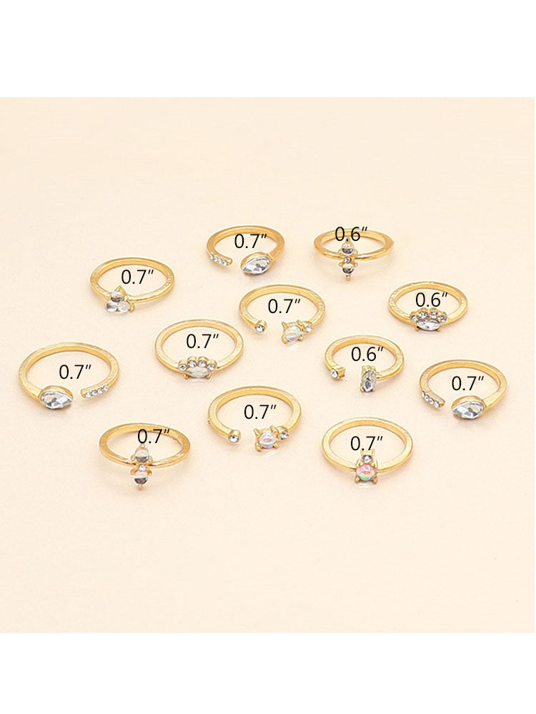 Flower Heart Butterfly Pearl Rings Sets