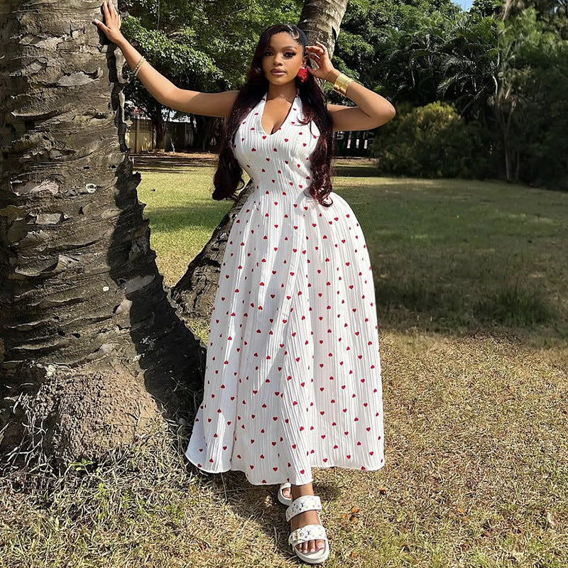 Elegant V-neck halter dress