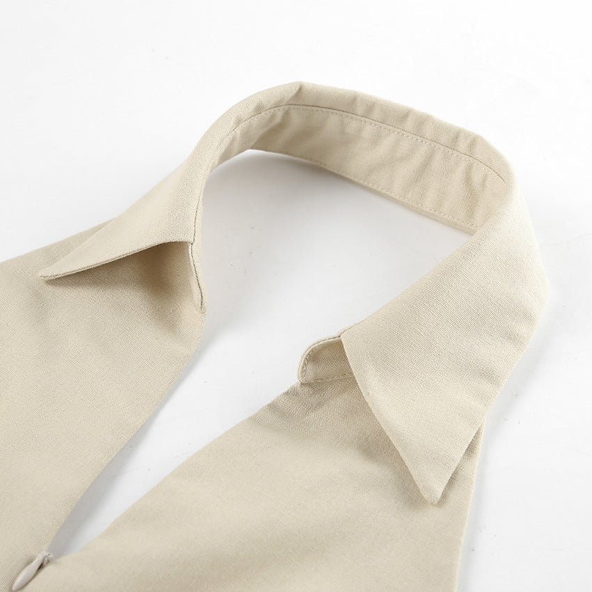 Polo-Neck Dress With Opening