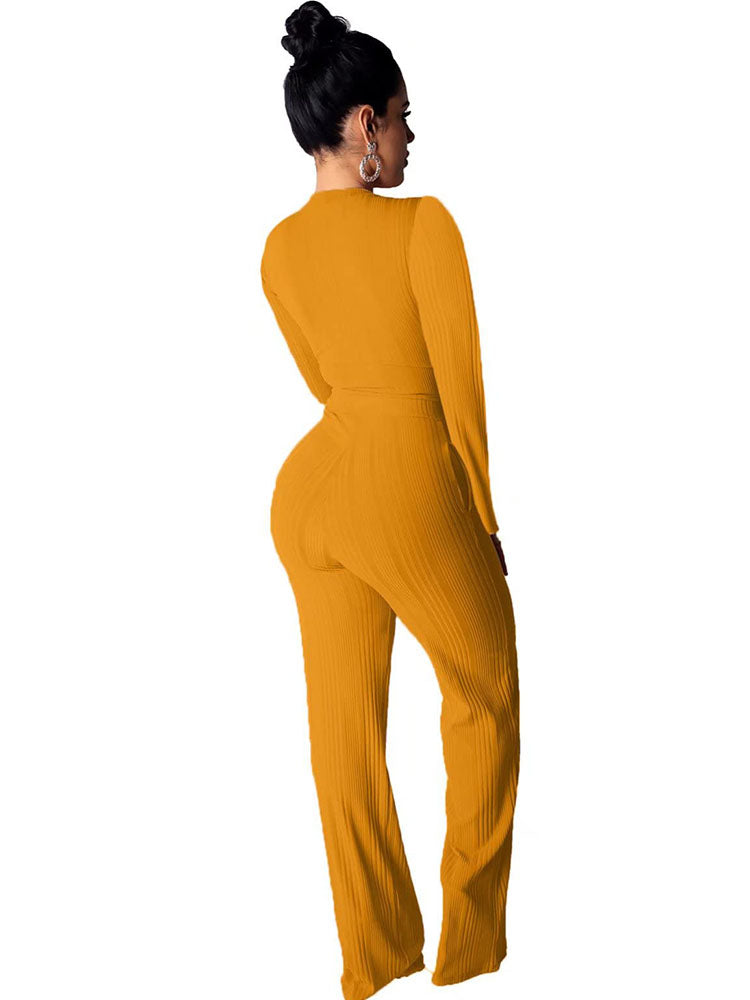 Two Piece Tie Up Top & Long Pants