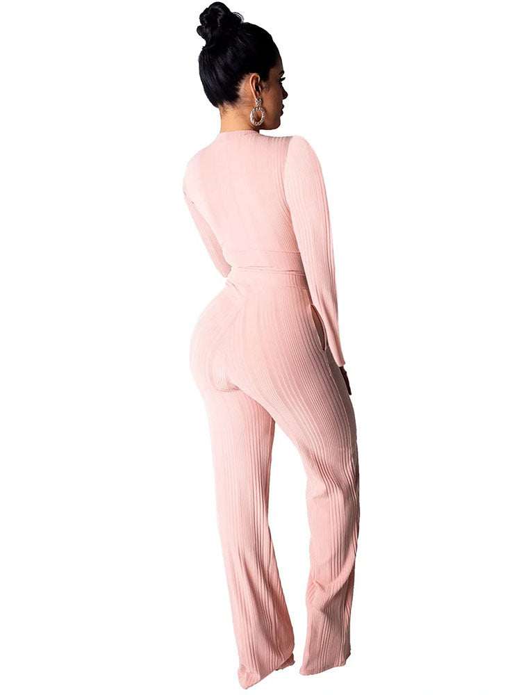 Two Piece Tie Up Top & Long Pants