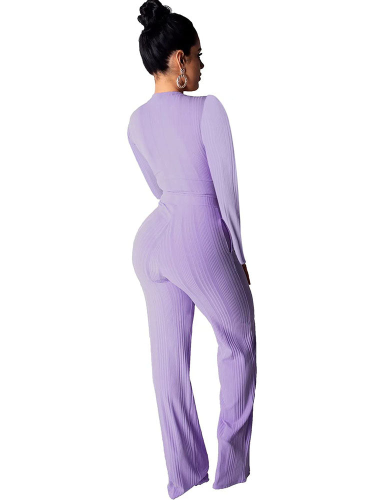 Two Piece Tie Up Top & Long Pants