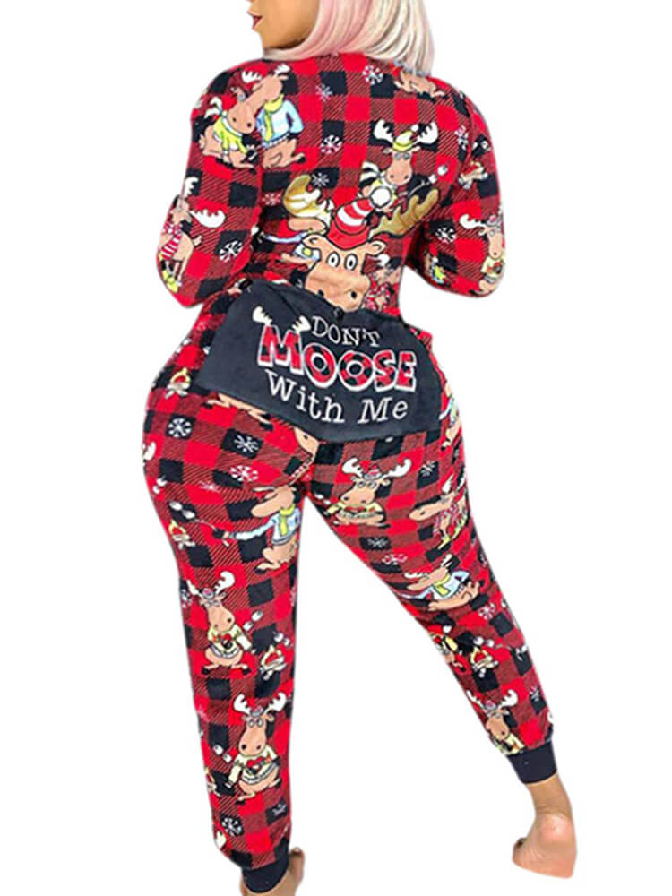 Long Sleeve Printed Zipper Jumpsuits