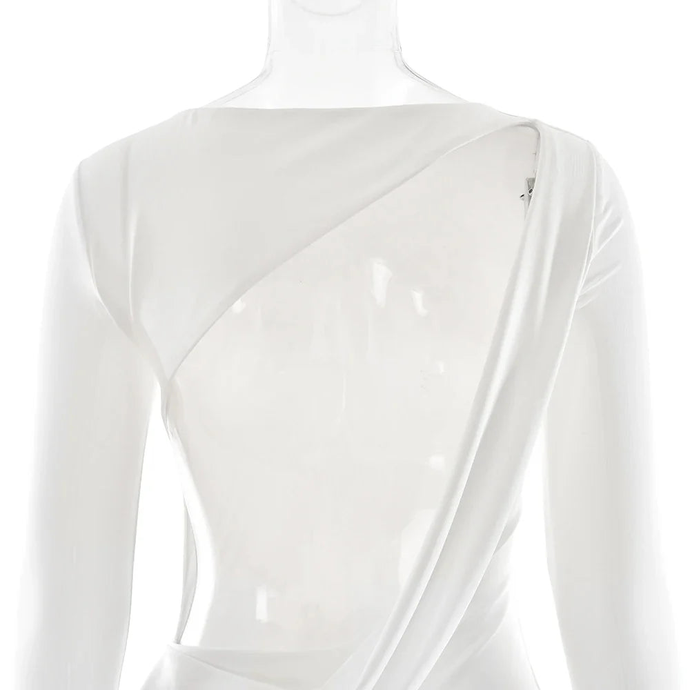 Long-Sleeve Backless Cut-Out Maxi Dress