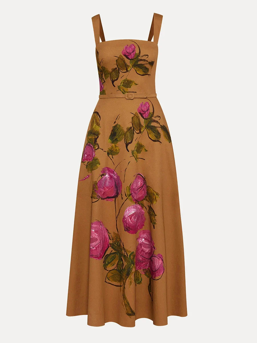 Elegant Square Collar Sleeveless A-Line Mini Dress with Zipper Detail