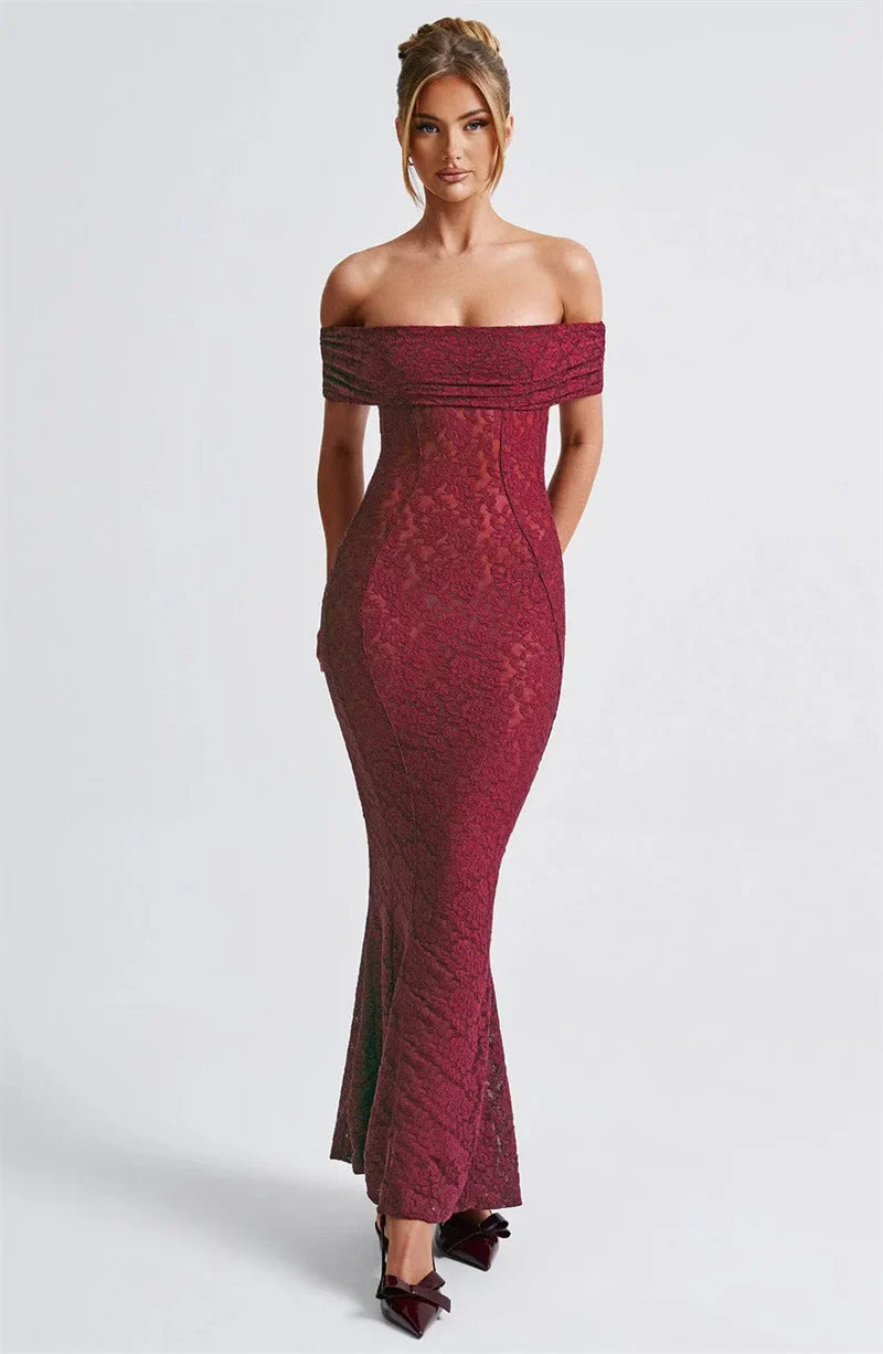 Hollow Out Strapless Maxi Dress