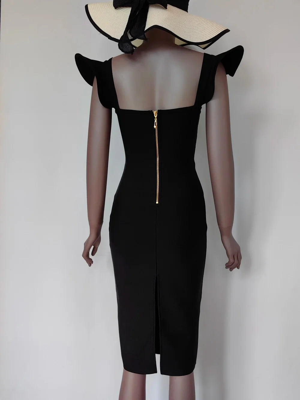 Bustier Flare Strap Bodycon Midi Dress | Sculpted Elegance