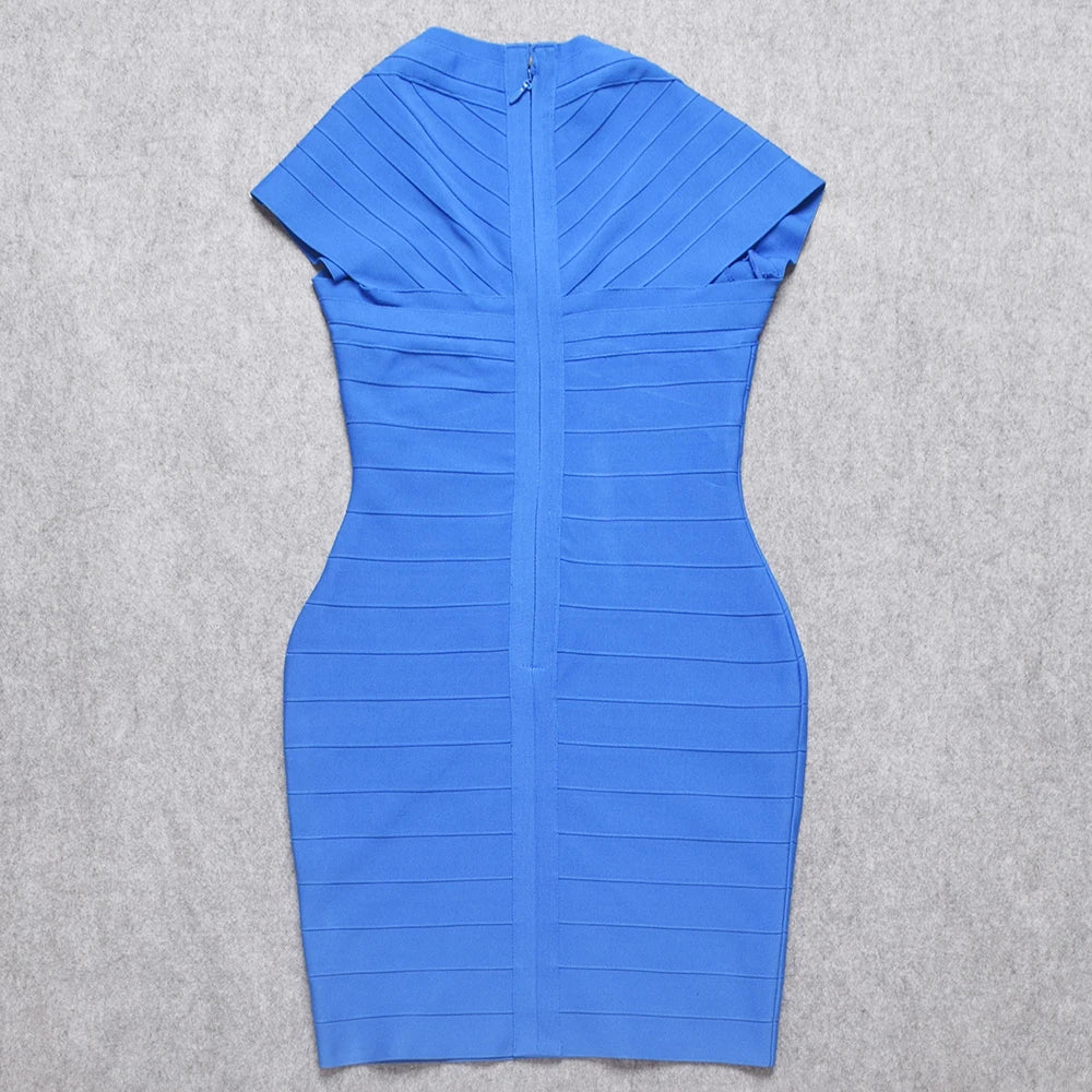 Short Sleeve Pink Bandage Mini Dress | Sculpted Statement Fit