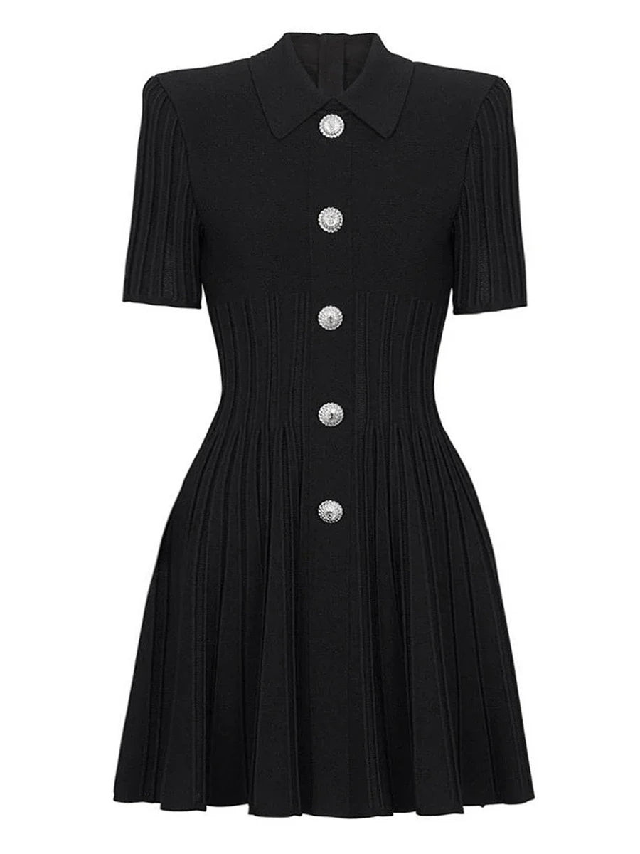 Structured woven mini dress with empire waist