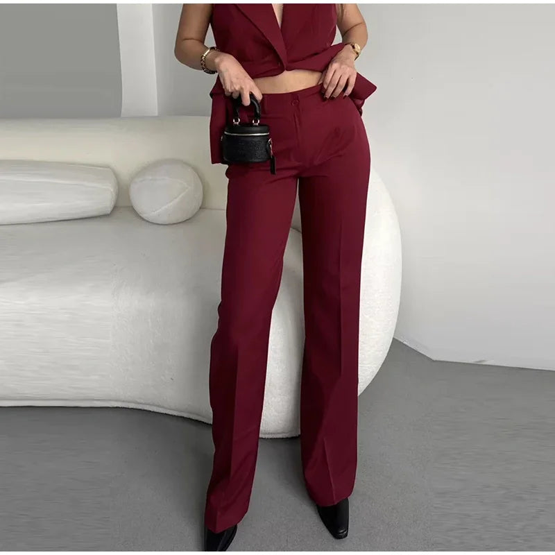 Power Silhouette – Burgundy Boss Suit with Tailored Curve Fit
