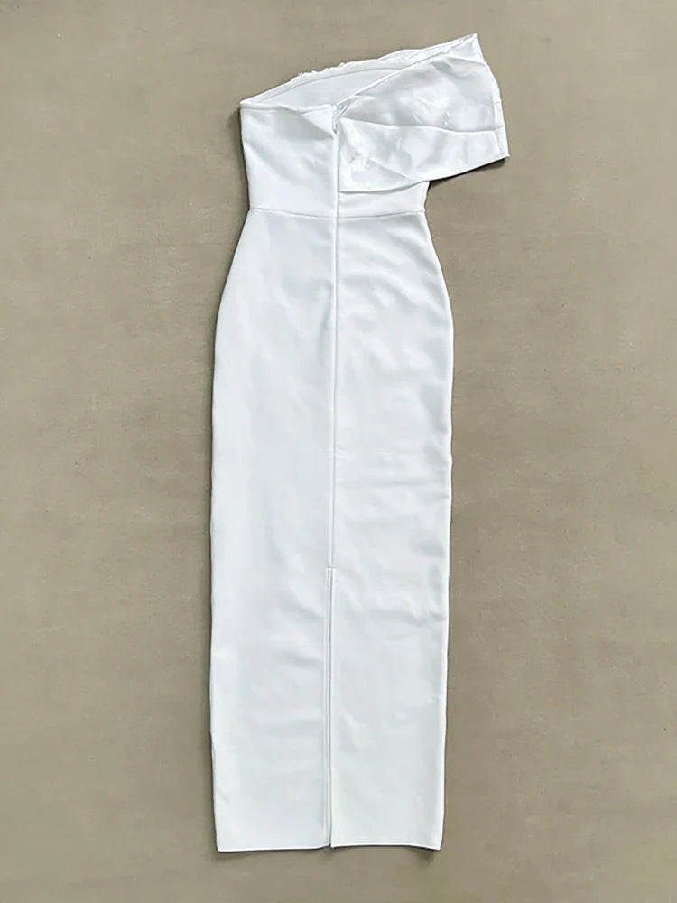 One-Shoulder Beaded Black Dress | Bodycon Cocktail Gown