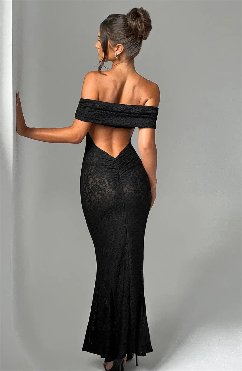 Hollow Out Strapless Maxi Dress