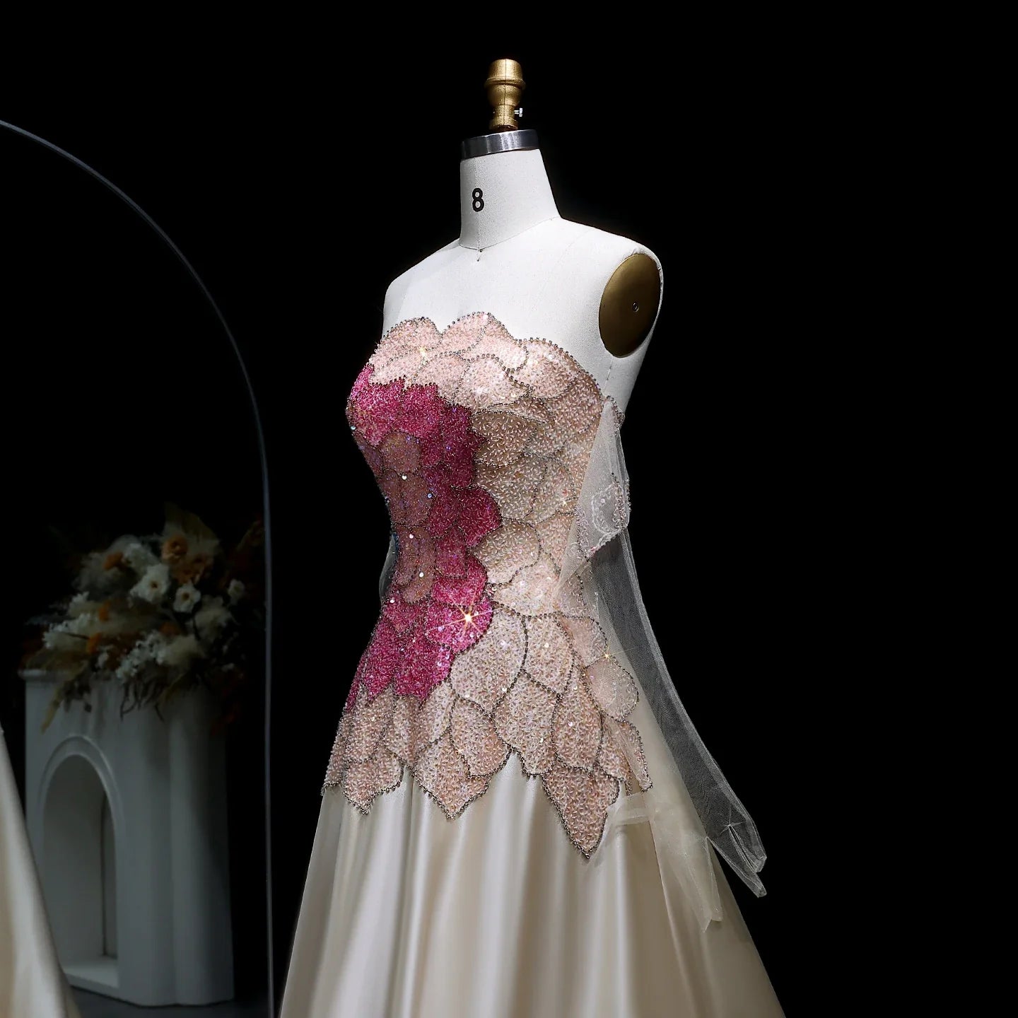 Strapless Satin Evening Gown | The Aria Dress