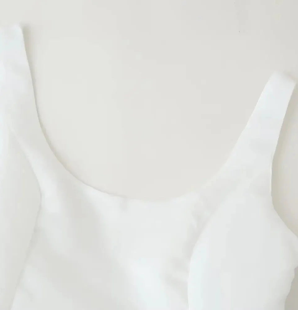 White Satin Large Back Bow Mini Dress