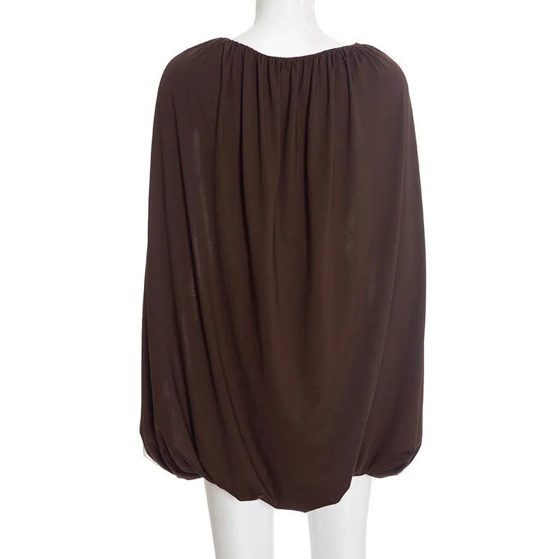 Cut-Out Ruched Shawl Mini Dress