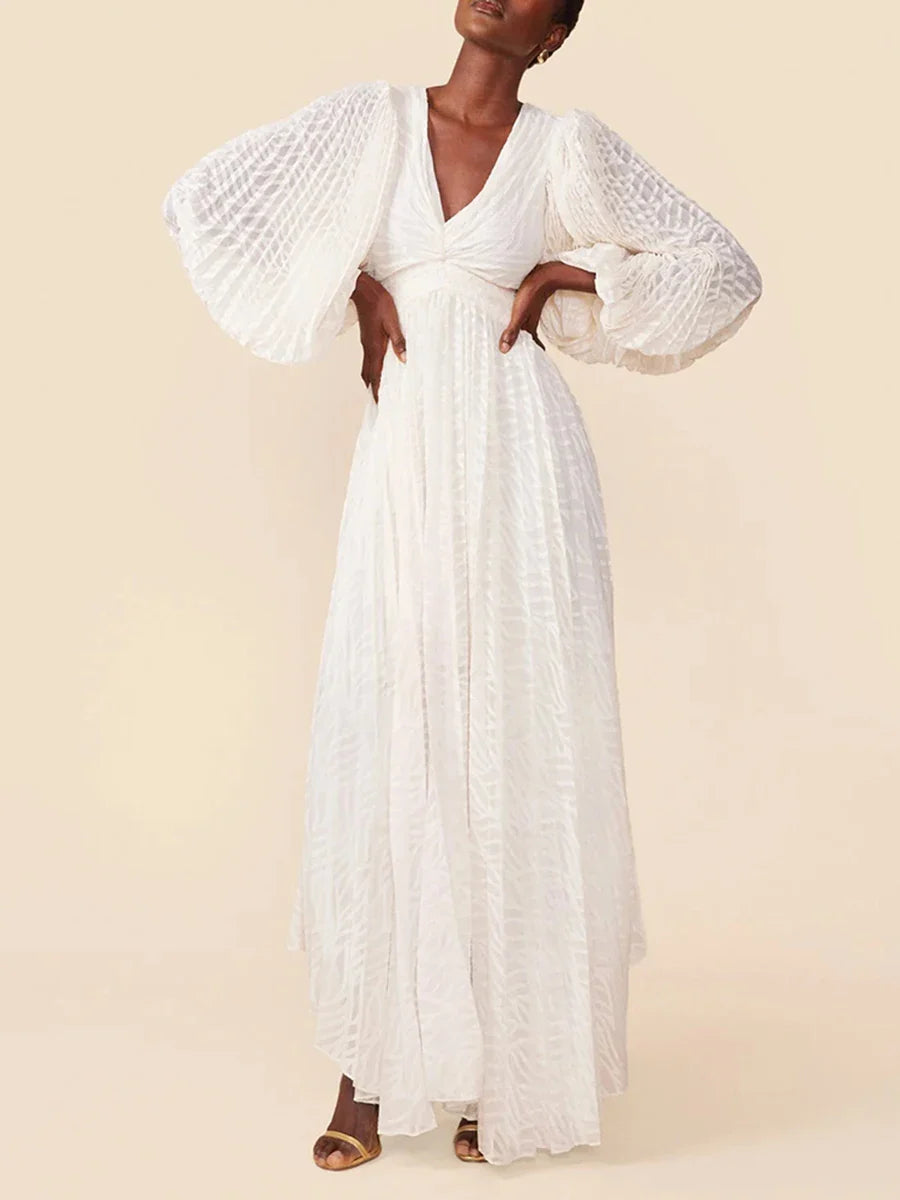 Women's O-Neck Lace-up A-Line Ankle-Length Dress