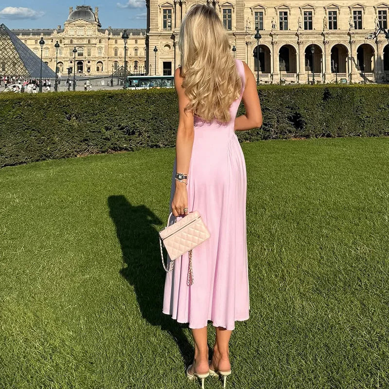 Elegant A-Line Dress | Formal O-Neck Pullover