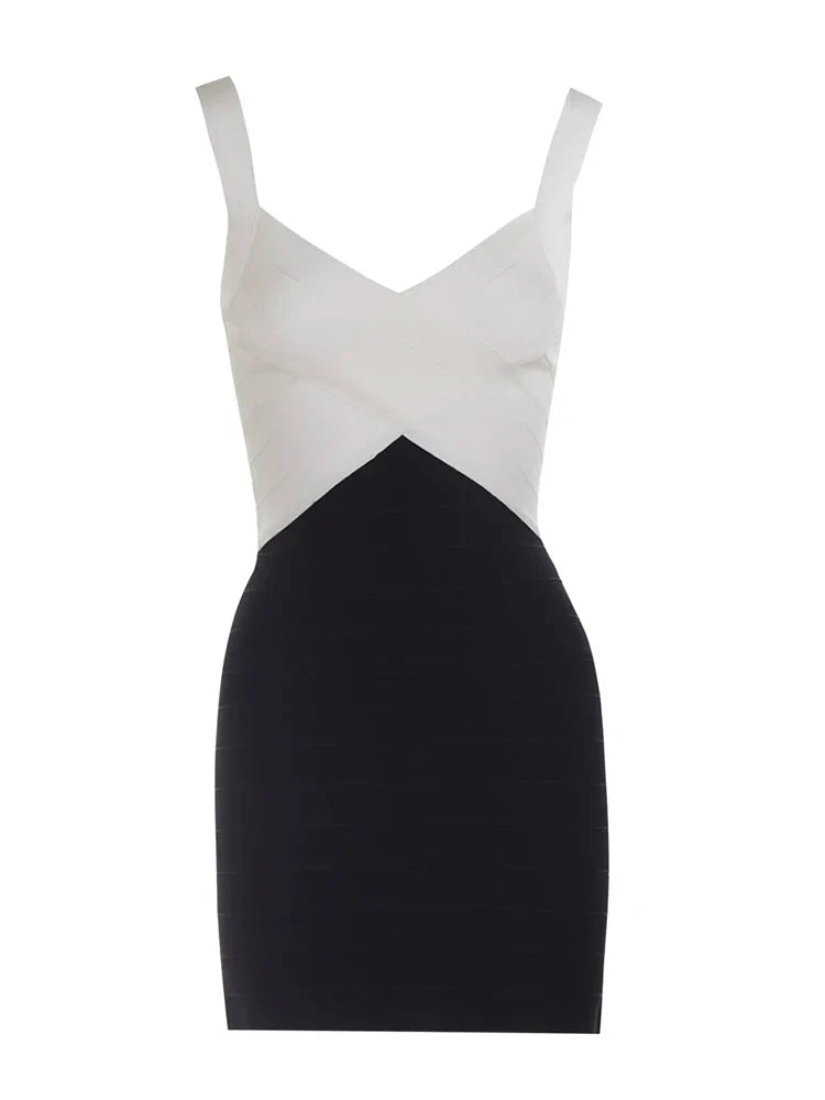 Black and white dress on a white background