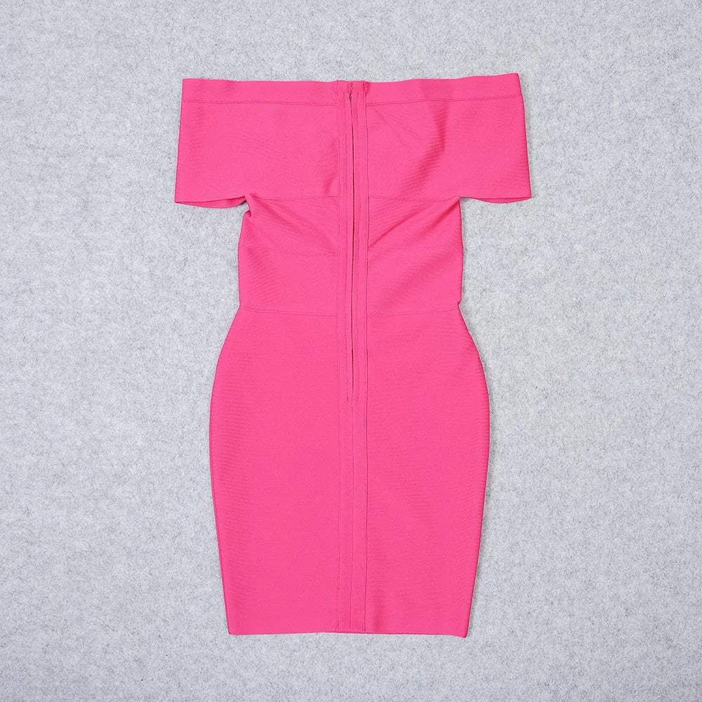 Mint Off Shoulder Bandage Dress | Sculpted Bardot Cocktail Mid