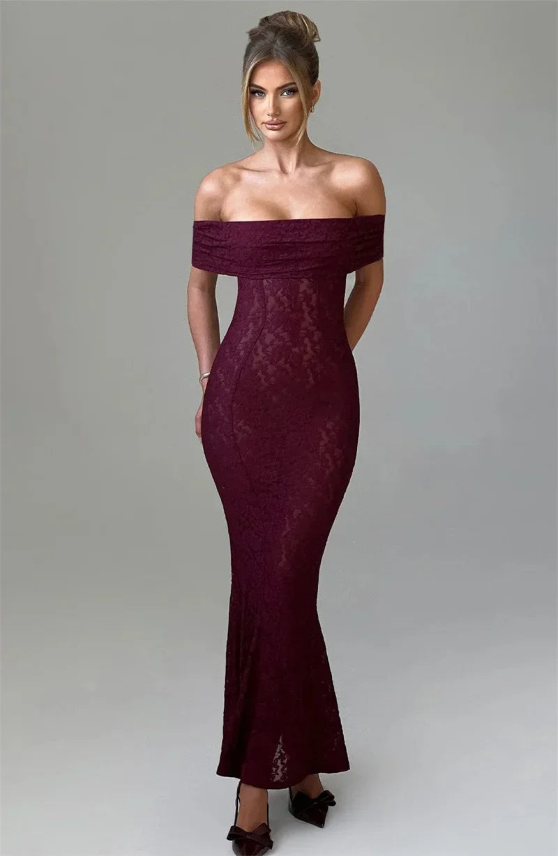 Hollow Out Strapless Maxi Dress