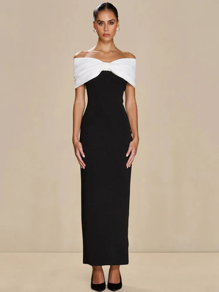 Black Off-shoulder Maxi Dress