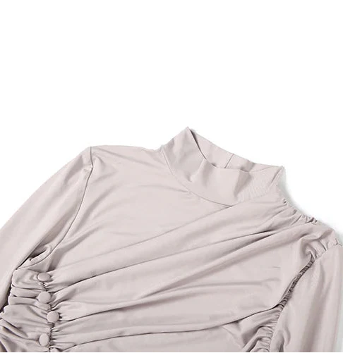 Silver Ruched High Neck Maxi Dress | Sculpted Stretch Sheath