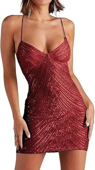Silver sequin cocktail party mini dress styled for formal evening