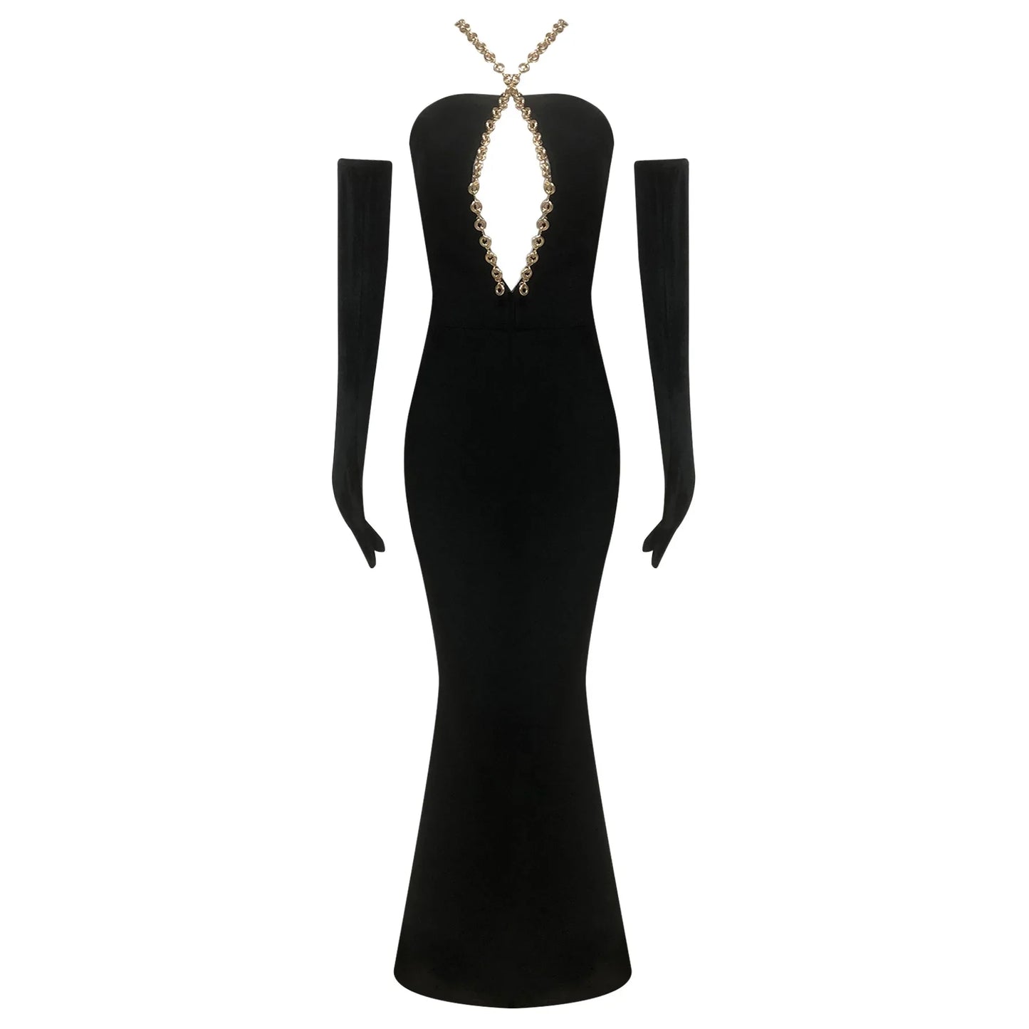 Black Cut Out Tube Long Chain Maxi Dress