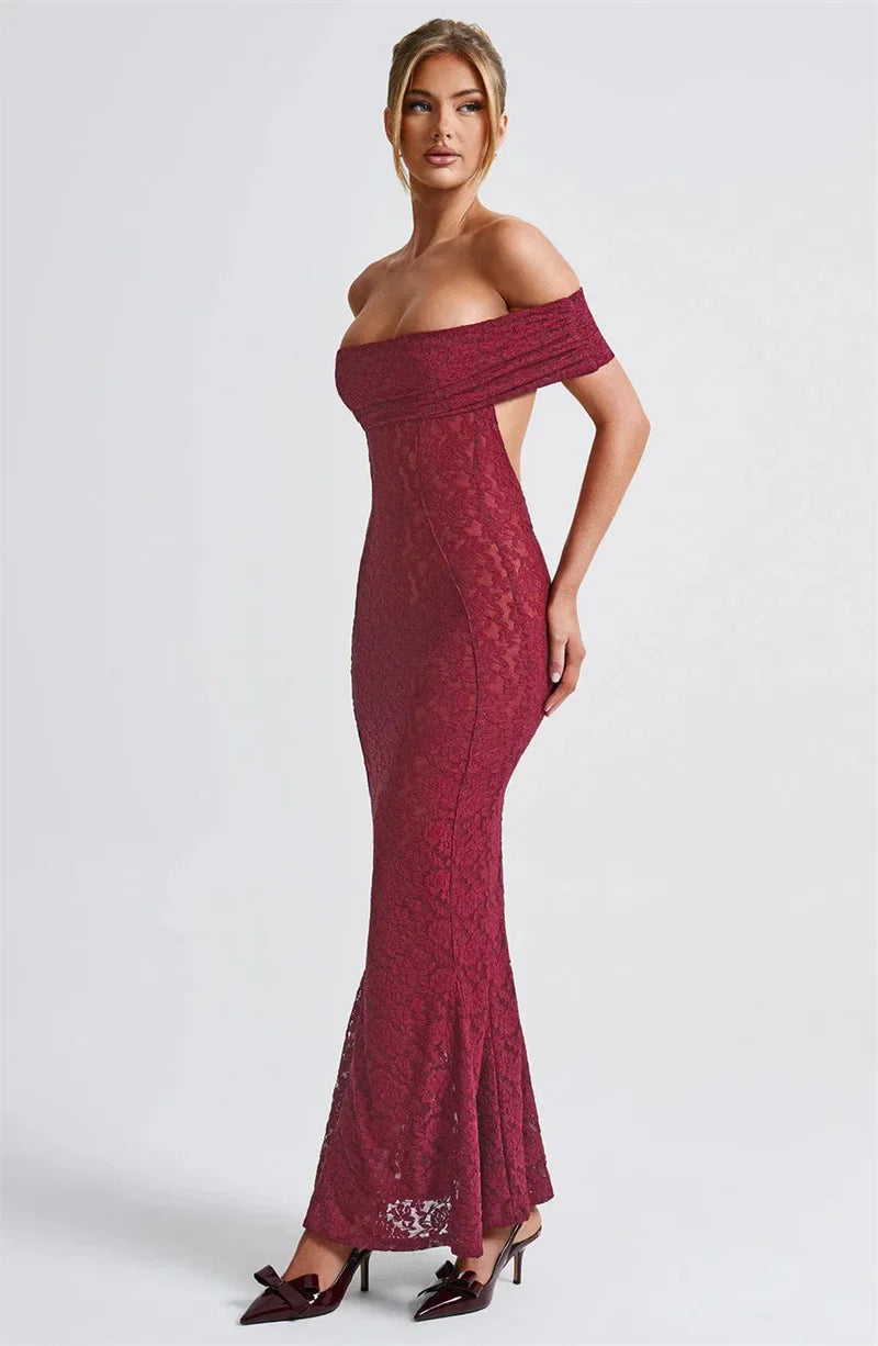 Hollow Out Strapless Maxi Dress