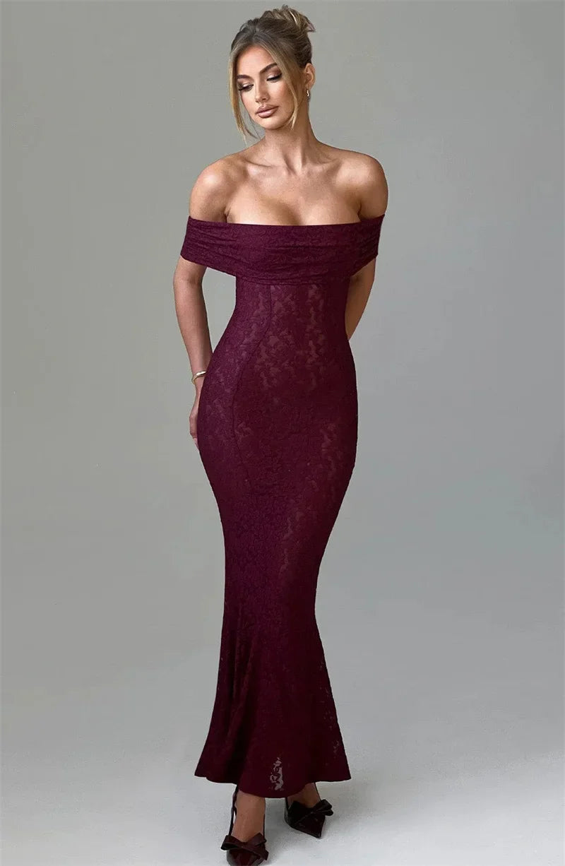 Hollow Out Strapless Maxi Dress