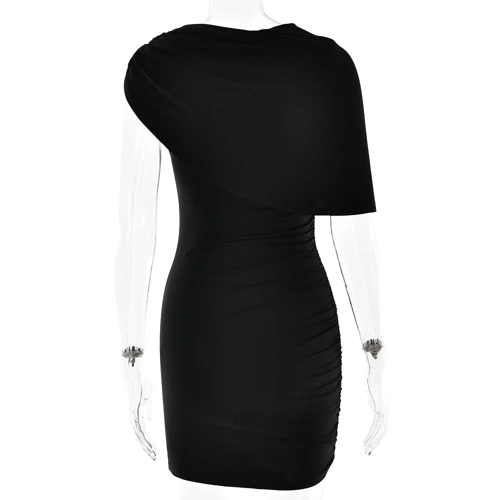 Women's Solid Ruched Sleeveless Mini Dress