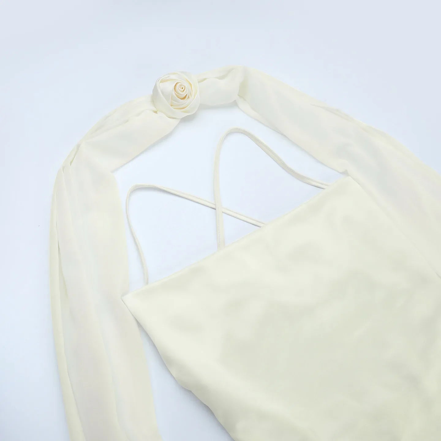 Satin Backless Spaghetti Strap Sling Dress