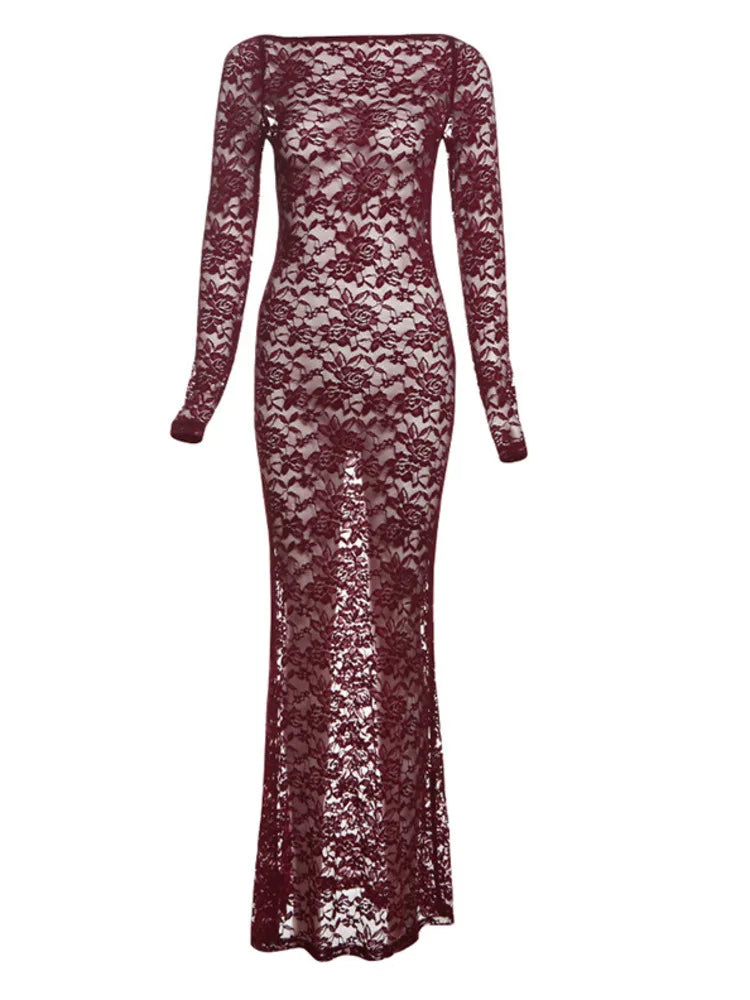 Elegant Long Sleeve Cutout Bodycon Evening Dress