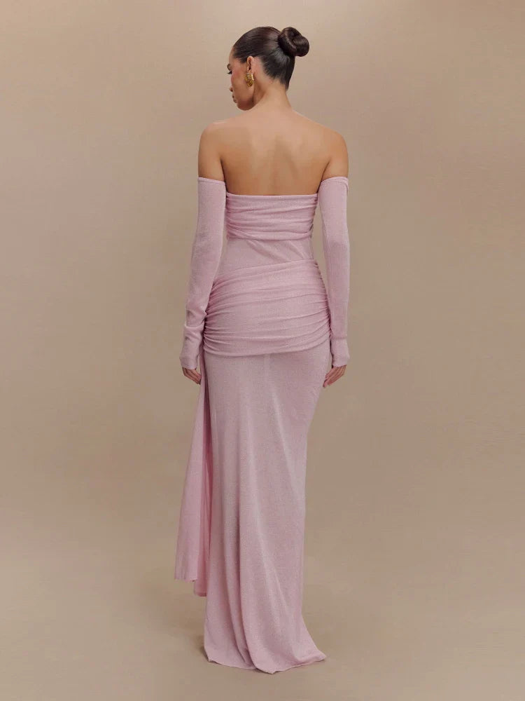 Strapless Draped Evening Gown | Sculpted Formal Elegance
