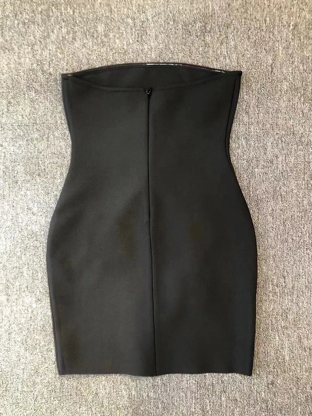 Black Diamond Beaded Strapless Bodycon Mini Dress