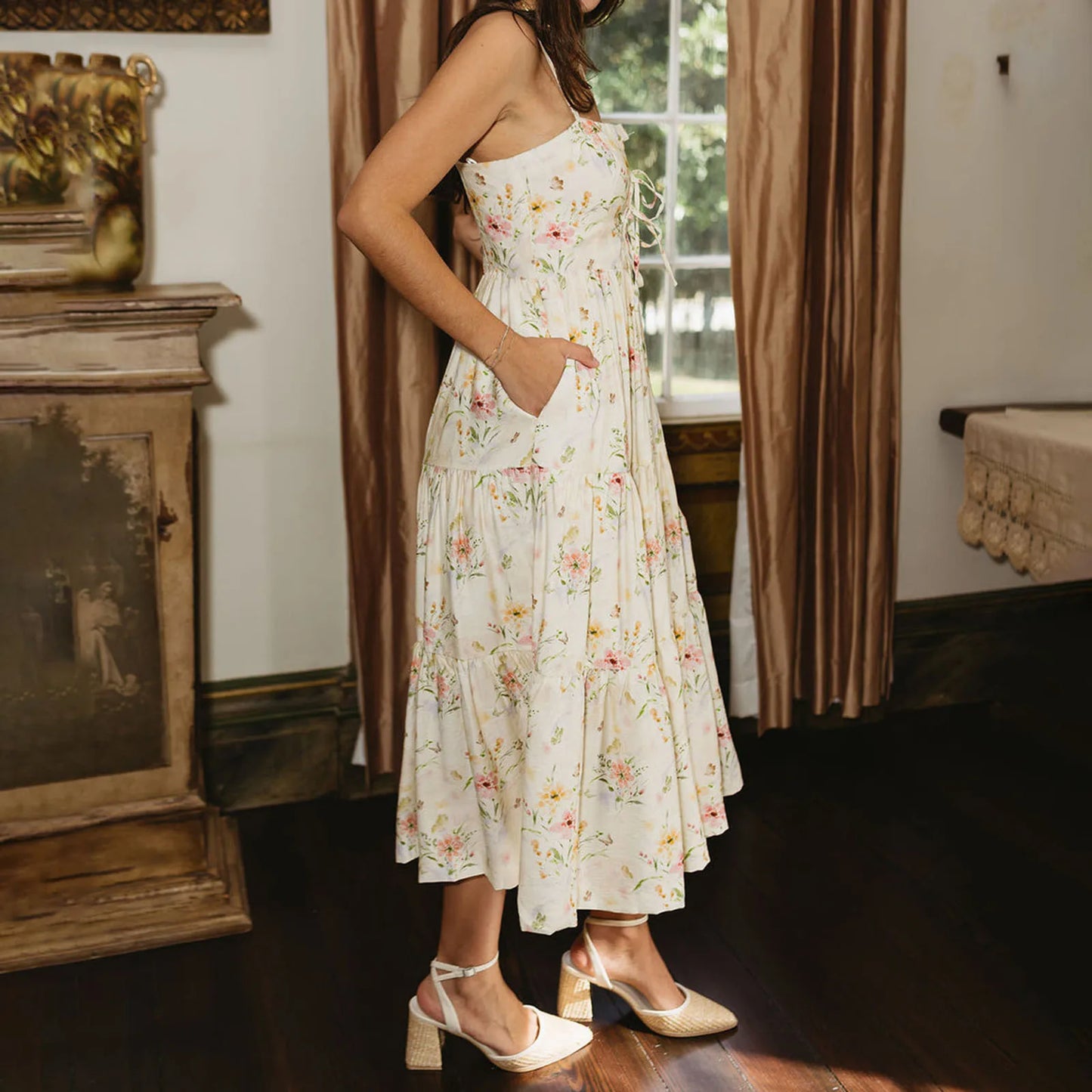Floral Spaghetti Strap Maxi Dress | Vintage Summer Romance