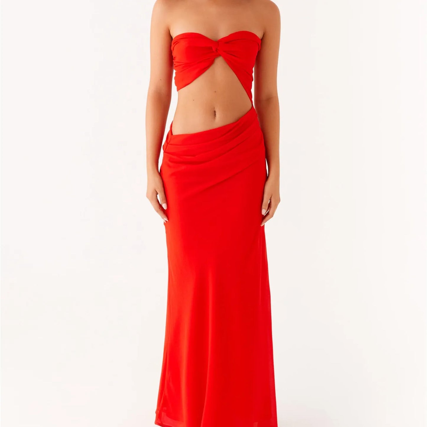 Y2K Strapless Maxi Dress | Backless Bodycon Gown