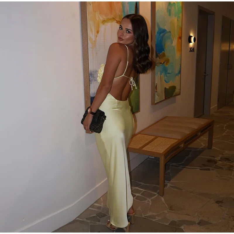 3D Flower Halter Dress