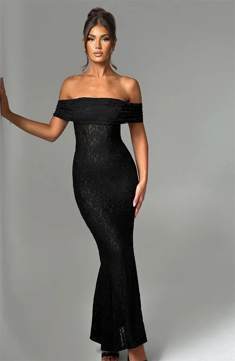 Hollow Out Strapless Maxi Dress