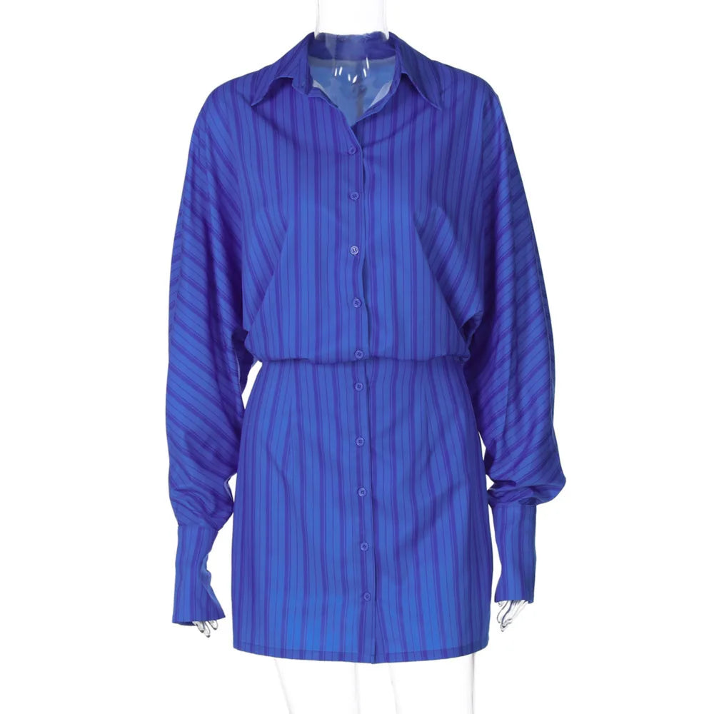 Striped Polo Mini Dress | Long Sleeve Bodycon Dress