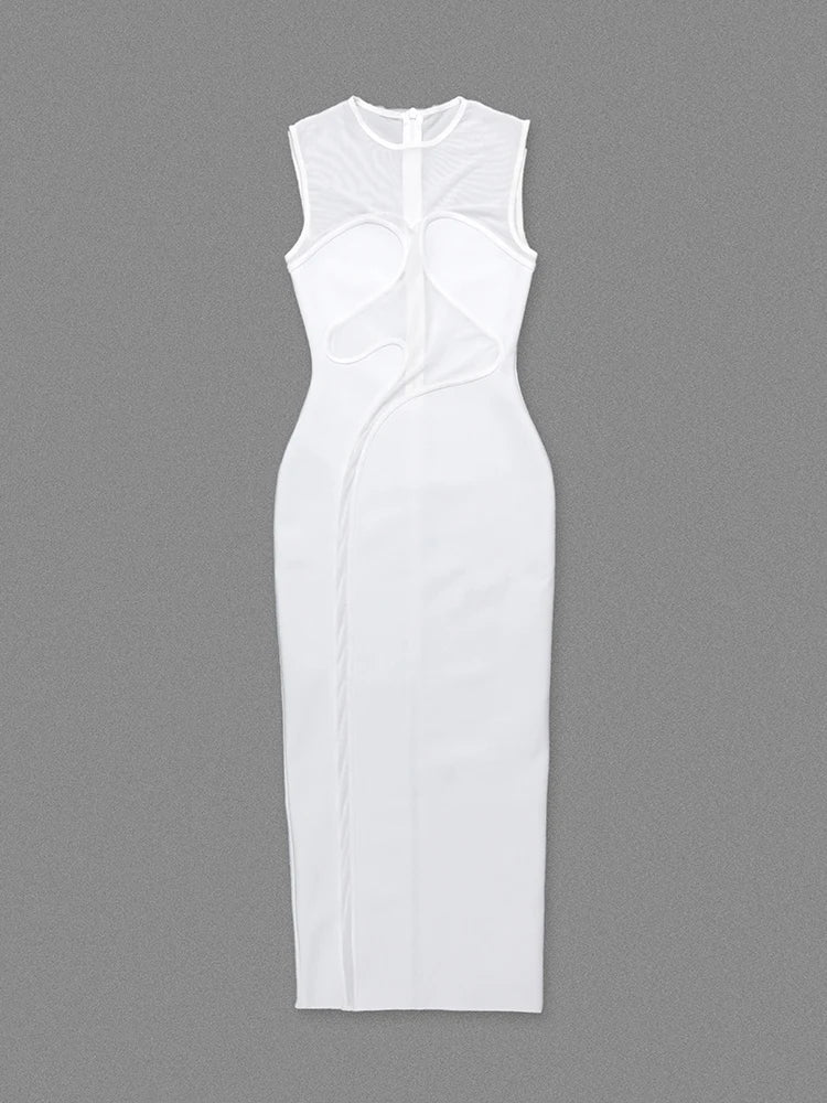 Black Mesh Illusion Bodycon Dress – Irregular Sheer Patchwork