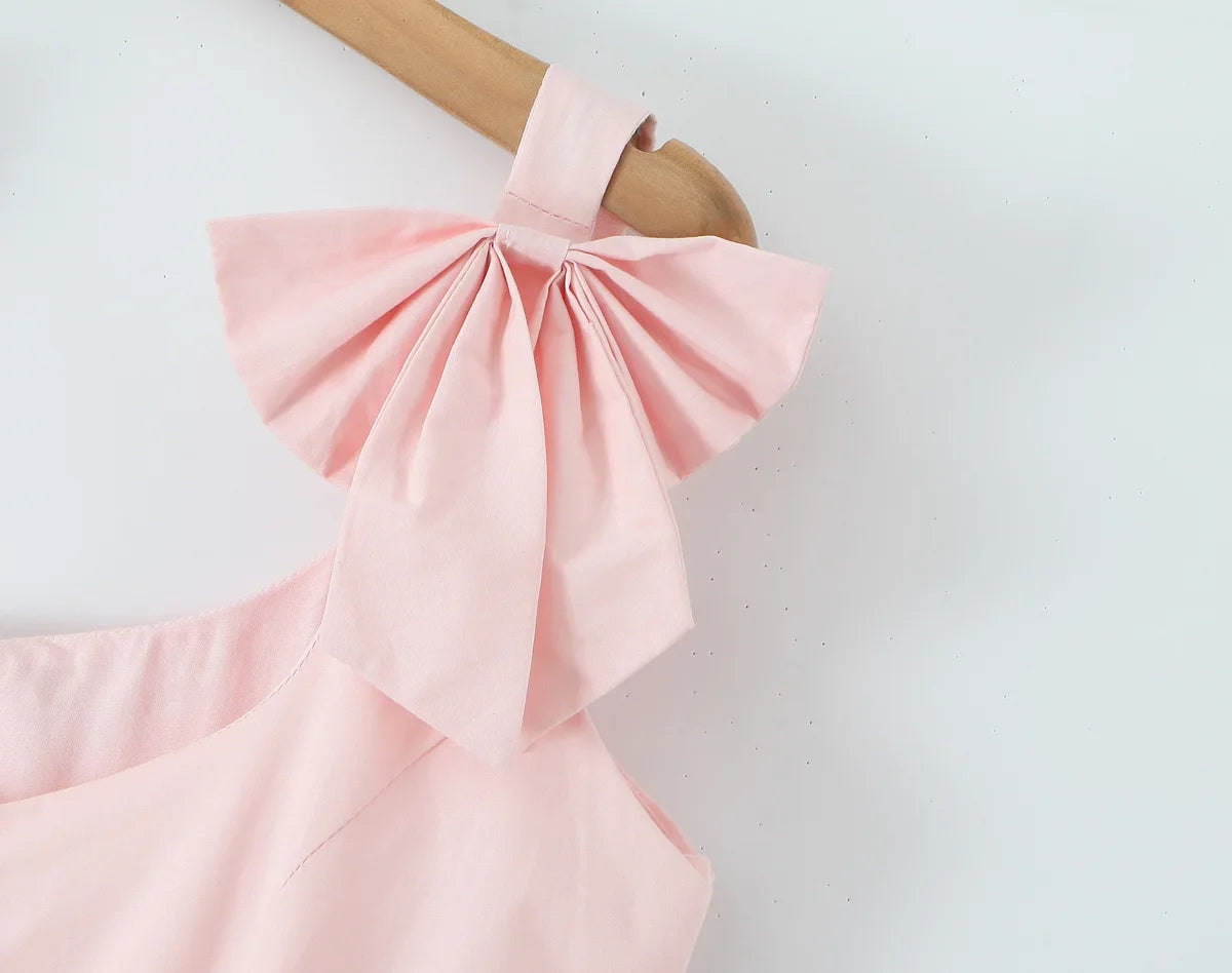 Pink 3D Bow Tank Mini Dress