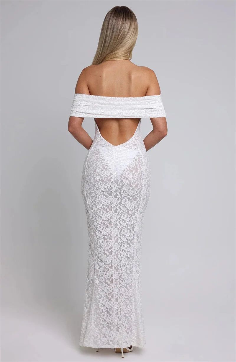 Hollow Out Strapless Maxi Dress